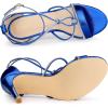 imageAllegra K Womens Rhinestone Knot Strap Stiletto Heels SandalsDeep Blue