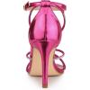 imageAllegra K Womens Rhinestone Knot Strap Stiletto Heels SandalsHot Pink