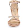 imageAllegra K Womens Rhinestone Knot Strap Stiletto Heels SandalsRose Gold