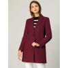 imageAllegra K Womens Winter Overcoat Notched Lapel Long Sleeve One Buttoned MidLength Long CoatBurgundy