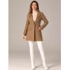 imageAllegra K Womens Winter Overcoat Notched Lapel Long Sleeve One Buttoned MidLength Long CoatCamel