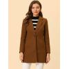 imageAllegra K Womens Winter Overcoat Notched Lapel Long Sleeve One Buttoned MidLength Long CoatDark Brown