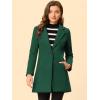 imageAllegra K Womens Winter Overcoat Notched Lapel Long Sleeve One Buttoned MidLength Long CoatDark Green