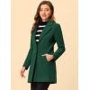 imageAllegra K Womens Winter Overcoat Notched Lapel Long Sleeve One Buttoned MidLength Long CoatDark Green