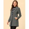 imageAllegra K Womens Winter Overcoat Notched Lapel Long Sleeve One Buttoned MidLength Long CoatDark Grey