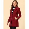 imageAllegra K Womens Winter Overcoat Notched Lapel Long Sleeve One Buttoned MidLength Long CoatDark Red