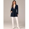 imageAllegra K Womens Winter Overcoat Notched Lapel Long Sleeve One Buttoned MidLength Long CoatDeep Blue