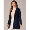 imageAllegra K Womens Winter Overcoat Notched Lapel Long Sleeve One Buttoned MidLength Long CoatDeep Blue