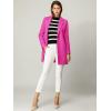 imageAllegra K Womens Winter Overcoat Notched Lapel Long Sleeve One Buttoned MidLength Long CoatFuchsia