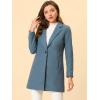 imageAllegra K Womens Winter Overcoat Notched Lapel Long Sleeve One Buttoned MidLength Long CoatGrey Blue