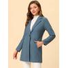 imageAllegra K Womens Winter Overcoat Notched Lapel Long Sleeve One Buttoned MidLength Long CoatGrey Blue