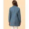 imageAllegra K Womens Winter Overcoat Notched Lapel Long Sleeve One Buttoned MidLength Long CoatGrey Blue