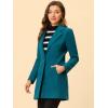 imageAllegra K Womens Winter Overcoat Notched Lapel Long Sleeve One Buttoned MidLength Long CoatLake Blue