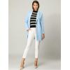 imageAllegra K Womens Winter Overcoat Notched Lapel Long Sleeve One Buttoned MidLength Long CoatLight Blue