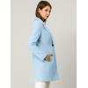 imageAllegra K Womens Winter Overcoat Notched Lapel Long Sleeve One Buttoned MidLength Long CoatLight Blue