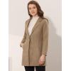 imageAllegra K Womens Winter Overcoat Notched Lapel Long Sleeve One Buttoned MidLength Long CoatLight Brown