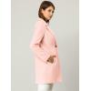 imageAllegra K Womens Winter Overcoat Notched Lapel Long Sleeve One Buttoned MidLength Long CoatPink