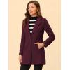 imageAllegra K Womens Winter Overcoat Notched Lapel Long Sleeve One Buttoned MidLength Long CoatPurplish