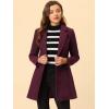 imageAllegra K Womens Winter Overcoat Notched Lapel Long Sleeve One Buttoned MidLength Long CoatPurplish