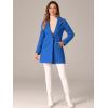 imageAllegra K Womens Winter Overcoat Notched Lapel Long Sleeve One Buttoned MidLength Long CoatSea Blue