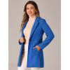 imageAllegra K Womens Winter Overcoat Notched Lapel Long Sleeve One Buttoned MidLength Long CoatSea Blue