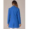 imageAllegra K Womens Winter Overcoat Notched Lapel Long Sleeve One Buttoned MidLength Long CoatSea Blue