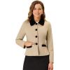 imageAllegra K Womens Work Office Winter Coat Turndown Collar Single Breasted Outerwear PeacoatCamel