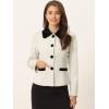 imageAllegra K Womens Work Office Winter Coat Turndown Collar Single Breasted Outerwear PeacoatCream White