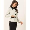 imageAllegra K Womens Work Office Winter Coat Turndown Collar Single Breasted Outerwear PeacoatCream White