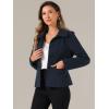 imageAllegra K Womens Work Office Winter Coat Turndown Collar Single Breasted Outerwear PeacoatDark Blue