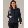 imageAllegra K Womens Work Office Winter Coat Turndown Collar Single Breasted Outerwear PeacoatDark Blue