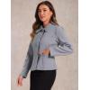 imageAllegra K Womens Work Office Winter Coat Turndown Collar Single Breasted Outerwear PeacoatGreys