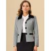 imageAllegra K Womens Work Office Winter Coat Turndown Collar Single Breasted Outerwear PeacoatLight Grey