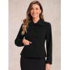 imageAllegra K Womens Work Office Winter Coat Turndown Collar Single Breasted Outerwear PeacoatSolid Black