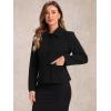 imageAllegra K Womens Work Office Winter Coat Turndown Collar Single Breasted Outerwear PeacoatSolid Black