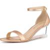 imageAllegra K Womens Clear Wedges Ankle Strap Transparent Wedge Heel SandalsRose Gold