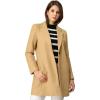 imageAllegra K Womens Winter Overcoat Notched Lapel Long Sleeve One Buttoned MidLength Long CoatKhaki