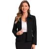 imageAllegra K Womens Work Office Winter Coat Turndown Collar Single Breasted Outerwear PeacoatSolid Black