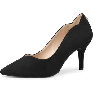 imageAllegra K Womens Pointed Toe Pull on Stiletto Heels PumpsBlack