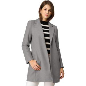 imageAllegra K Womens Winter Overcoat Notched Lapel Long Sleeve One Buttoned MidLength Long CoatGrey