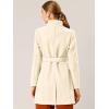 imageAllegra K Womens Classic Stand Collar Long Sleeve Winter Belted Long CoatBeige