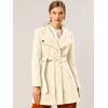 imageAllegra K Womens Classic Stand Collar Long Sleeve Winter Belted Long CoatBeige