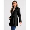 imageAllegra K Womens Classic Stand Collar Long Sleeve Winter Belted Long CoatBlack