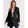 imageAllegra K Womens Classic Stand Collar Long Sleeve Winter Belted Long CoatBlack