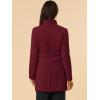 imageAllegra K Womens Classic Stand Collar Long Sleeve Winter Belted Long CoatBurgundy