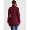 imageAllegra K Womens Classic Stand Collar Long Sleeve Winter Belted Long CoatBurgundy