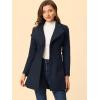 imageAllegra K Womens Classic Stand Collar Long Sleeve Winter Belted Long CoatDark Blue