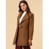 imageAllegra K Womens Classic Stand Collar Long Sleeve Winter Belted Long CoatDark Brown