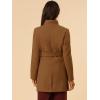 imageAllegra K Womens Classic Stand Collar Long Sleeve Winter Belted Long CoatDark Brown