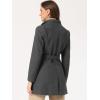 imageAllegra K Womens Classic Stand Collar Long Sleeve Winter Belted Long CoatDark Gray